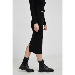 Sukňa Calvin Klein Jeans čierna farba, midi, rovná