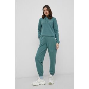 Nohavice adidas Originals Trefoil Moments HE4751 dámske, tyrkysová farba, jednofarebné