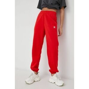 Nohavice adidas Originals HF7513 dámske, červená farba, jednofarebné
