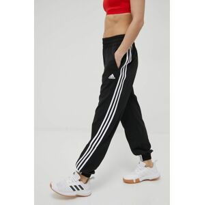 Nohavice adidas Performance H59081 dámske, čierna farba, jogger, vysoký pás