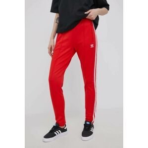 Nohavice adidas Originals HF1992-VIVRED, dámske, červená farba, s nášivkou