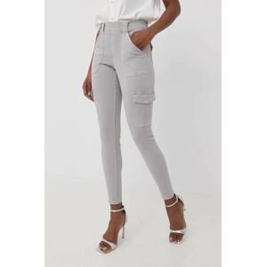 Tvarujúce nohavice Spanx Stretch Twill Ankle Cargo dámske, šedá farba, priliehavé, vysoký pás