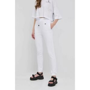 Bavlnené nohavice Chiara Ferragni dámske, biela farba, jednofarebné