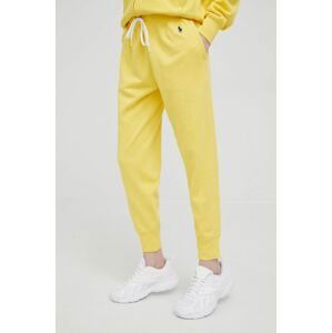 Tepláky Polo Ralph Lauren dámske, žltá farba, jednofarebné