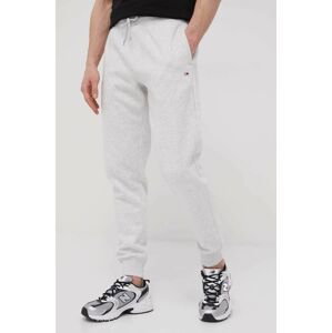 Nohavice Tommy Jeans pánske, šedá farba, jednofarebné