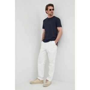 Nohavice Polo Ralph Lauren pánske, biela farba, rovné