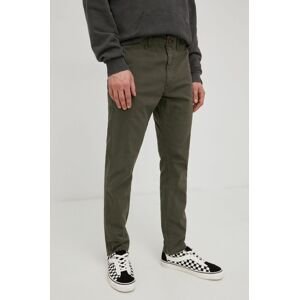 Nohavice Superdry pánske, zelená farba, strih chinos