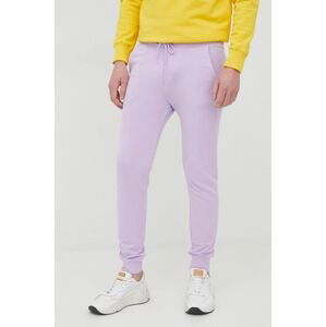 Bavlnené nohavice United Colors of Benetton pánske, fialová farba, jednofarebné