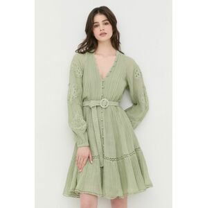 Šaty Guess zelená farba, mini, áčkový strih