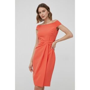 Šaty Lauren Ralph Lauren oranžová farba, mini, priliehavá
