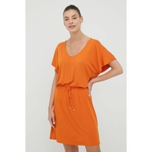 Šaty Emporio Armani Underwear oranžová farba, mini, rovný strih