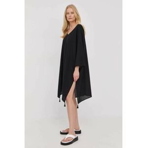 Bavlnené šaty Max Mara Leisure čierna farba, mini, oversize