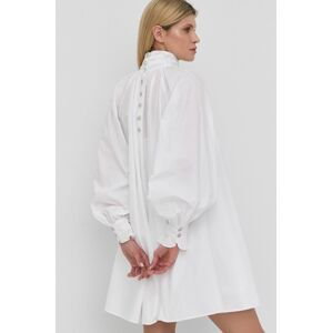 Bavlnené šaty Custommade biela farba, mini, oversize