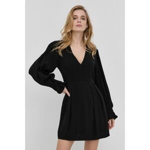 Šaty Victoria Beckham čierna farba, mini, áčkový strih