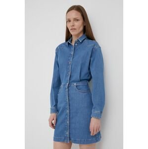 Rifľové šaty Pepe Jeans Jane mini, rovný strih