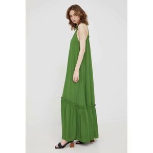 Šaty Sisley zelená farba, maxi, áčkový strih