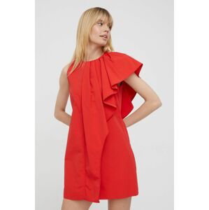 Šaty Sisley červená farba, mini, rovný strih