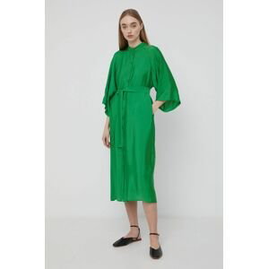 Šaty Gestuz zelená farba, midi, oversize
