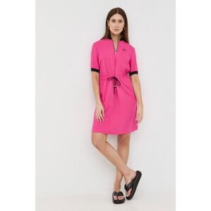Šaty Karl Lagerfeld ružová farba, mini, rovný strih
