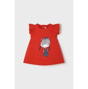 Dievčenské šaty Mayoral červená farba, mini, rovná