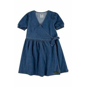 Dievčenské rifľové šaty Levi's tmavomodrá farba, mini, áčkový strih