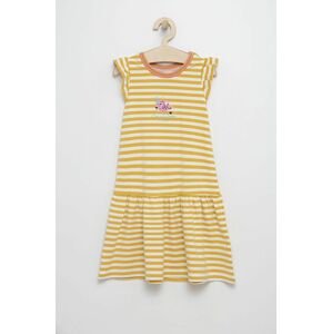 Dievčenské šaty Femi Stories žltá farba, mini, rovný strih