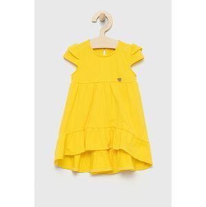 Dievčenské šaty Birba&Trybeyond žltá farba, midi, áčkový strih