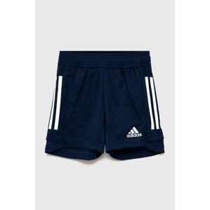 Detské krátke nohavice adidas Performance FN0019 tmavomodrá farba