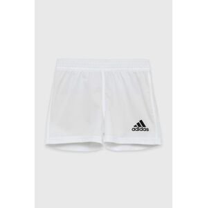 Detské krátke nohavice adidas Performance GI7638 biela farba, nastaviteľný pás