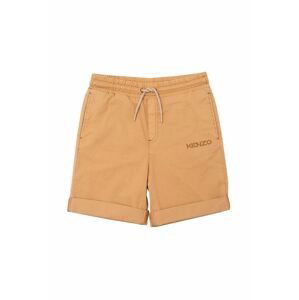Detské krátke nohavice Kenzo Kids béžová farba, nastaviteľný pás