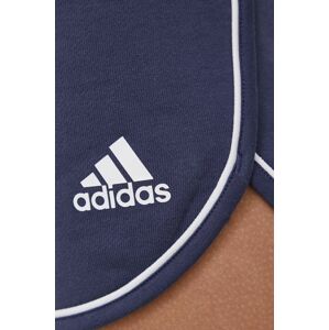 Šortky adidas Performance HE0342 dámske, tmavomodrá farba, s nášivkou, stredne vysoký pás