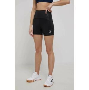 Tréningové šortky adidas by Stella McCartney HD9067 dámske, čierna farba, jednofarebné, vysoký pás