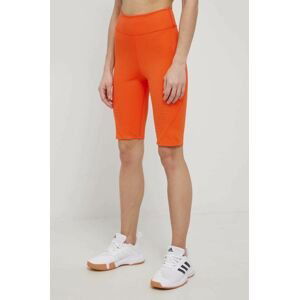 Tréningové šortky adidas by Stella McCartney HD9106 dámske, oranžová farba, jednofarebné, vysoký pás