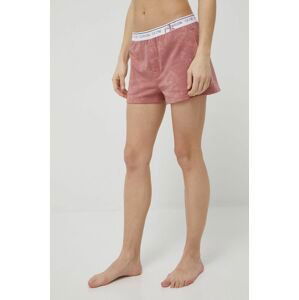 Pyžamové šortky Calvin Klein Underwear Ck One dámske, ružová farba,