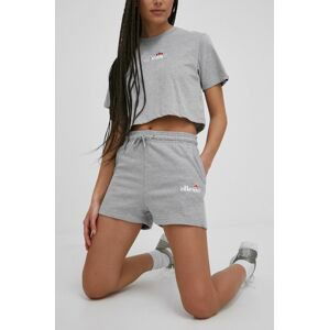 Šortky Ellesse SGM14190-GREYMA, dámske, šedá farba, s nášivkou, vysoký pás