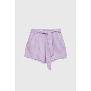 Detské krátke nohavice Guess fialová farba, jednofarebné,