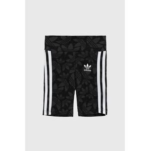 Detské krátke nohavice adidas Originals HC7067 čierna farba, s nášivkou,