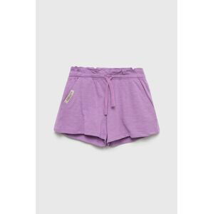 Detské bavlnené šortky United Colors of Benetton fialová farba, jednofarebné,