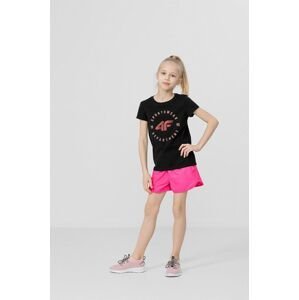 Detské krátke nohavice 4F ružová farba, jednofarebné, nastaviteľný pás