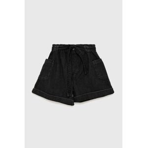 Detské rifľové krátke nohavice Birba&Trybeyond čierna farba, jednofarebné,