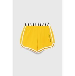 Detské krátke nohavice Birba&Trybeyond žltá farba, s potlačou,
