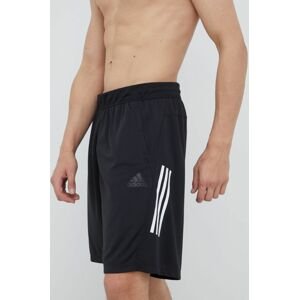 Bežecké šortky adidas Performance 3-stripes FM2107 pánske, čierna farba,