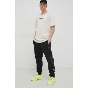 Nohavice adidas Originals HF4878 pánske, čierna farba, s nášivkou