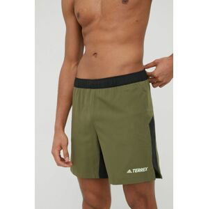 Športové krátke nohavice adidas TERREX Trail HA7551 pánske, zelená farba,