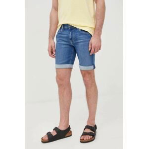 Rifľové krátke nohavice Pepe Jeans Hatch Short pánske, tmavomodrá farba,