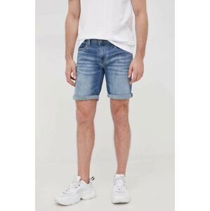 Rifľové krátke nohavice Pepe Jeans Hatch Short pánske, tmavomodrá farba,