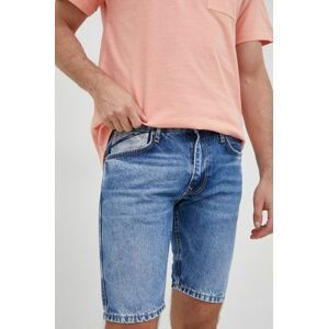 Rifľové krátke nohavice Pepe Jeans Stanley Short Logo pánske,