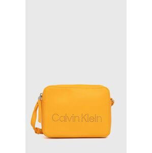 Kabelka Calvin Klein oranžová farba
