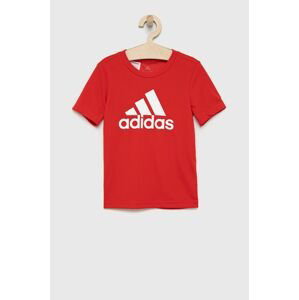 Detské tričko adidas Performance GN1477 červená farba, s potlačou