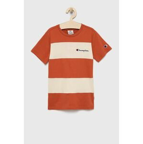 Detské bavlnené tričko Champion 305959 oranžová farba, s nášivkou